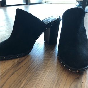 Rebecca Minkoff Studded Suede Heeled Mules